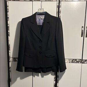 Tahari ASL Black Pinstripe Skirt Set